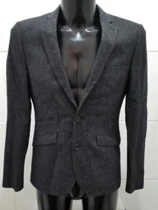 NEW Montague Burton Men's Single Breasted Wool/Silk Blend Jacket, Grey Marl 36S - Imagen 1 de 4