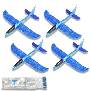 Airplane Toys, 19" Foam 4 Blue Plane, Birthday Gifts For Kids 3 4 5 6 7 8 9 10 - Picture 1 of 7