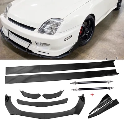 Front Bumper Splitter Spoiler Rear Lip For Honda Prelude Si Carbon Fiber Body Foto 1 de 4