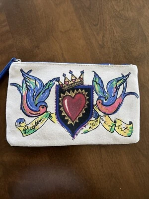 BRIGHTON LOVE OF ART 2019 BOLSA DE PÁSSAROS BOLSA DE LONA BOLSA DE MAQUIAGEM BOLSA TOTE EXTRA GRANDE! - Imagem 1 de 3