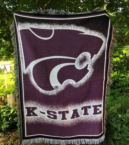 Kansas State Wildcats 44"x58" Woven Tapestry Throw Blanket Fringe Purple White Cover