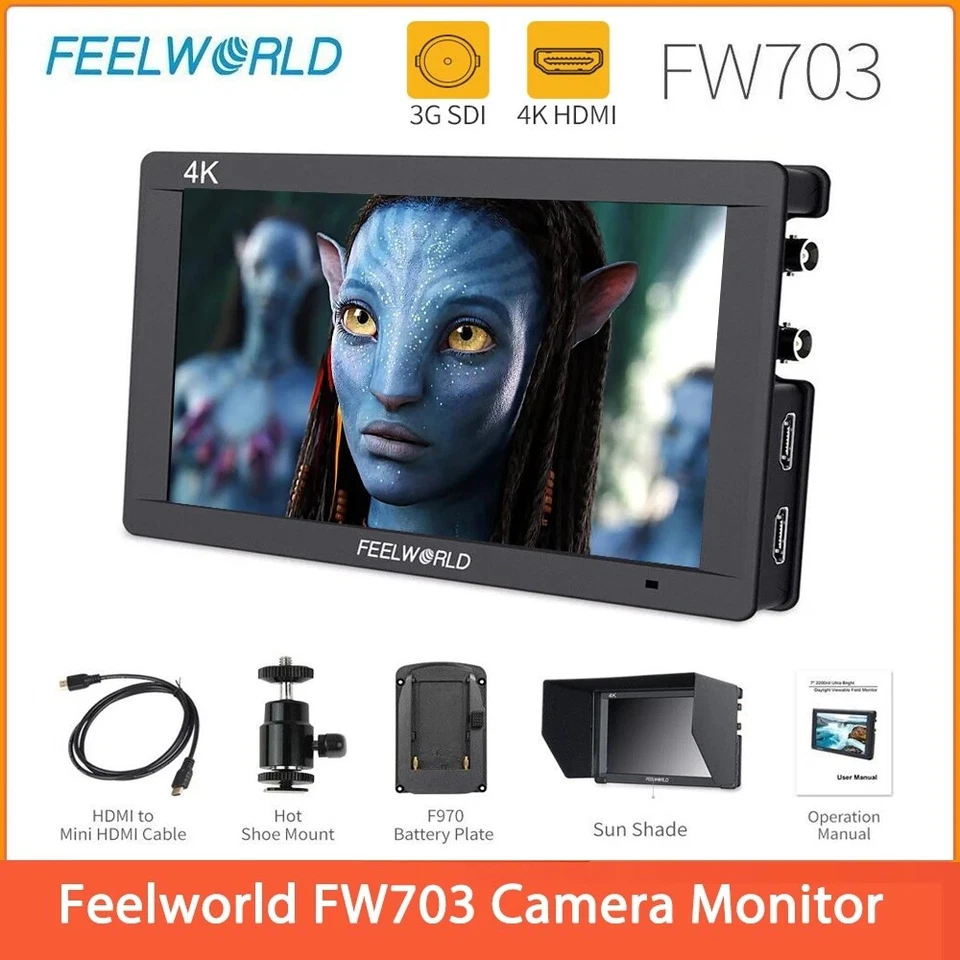 FEELWORLD FW703 3G SDI 7 дюймов 4K HDMI Full HD на поле LCD DSLR камеры монитора - Изображение 1 из 4