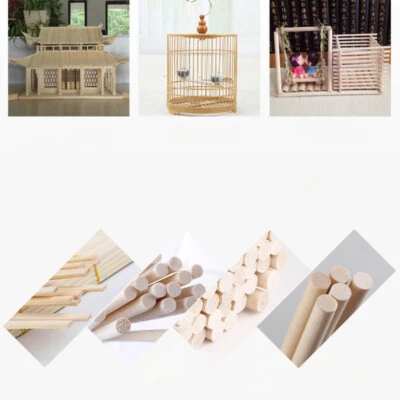 50X Holz Lollipop Stock Lolly Pop Rund Quadratisch DIY Modellbau Material - Bild 1 von 4