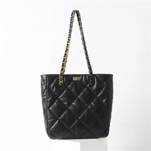 Quilted Lambskin Leather Shoulder bag Tote Purse Chain Top Handles Handbag - Picture 1 of 9