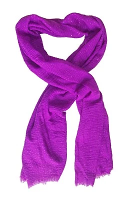 Mujer Bufanda Cuello Morado con Motas Doradas, Largo Suave Púrpura Gasa Transparente Envoltura Foto 1 de 4