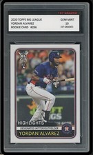 Yordan Alvarez 2020 Topps Big League 1st Graded 10 Rookie Card RC #296