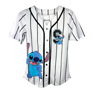 Disney Lilo & Stitch Juniors' Baseball Jersey, White - Picture 1 of 3