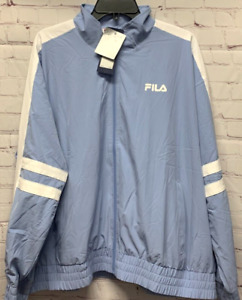 Fila Women Plus Size Jovia Zip-Front Logo Track Jacket Forever Blue White 3X NEW
