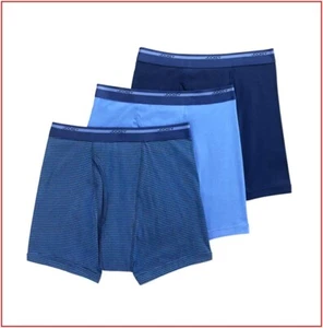 3 PAIRS - Jockey Full Rise COTTON Boxer Briefs - Wicks BLUE - 2XL  44-46 🌟NEW🌟 - Picture 1 of 6