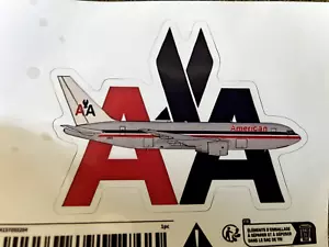 NEW AMERICAN AIRLINES Airplane Sticker 767 Aircraft Pilot Aviation Decal AA Logo - Picture 1 of 5
