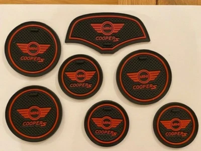 MINI COOPER 'S' (F56 - F55) 2014 - 2022 (7 PEÇAS) CONJUNTO DE ALMOFADAS DE PORTÃO PAINEL INTERIOR VERMELHO  - Imagem 1 de 4