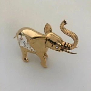 Estatuilla de elefante enchapada en oro de 24 K, tentación de cristal - Imagen 1 de 5