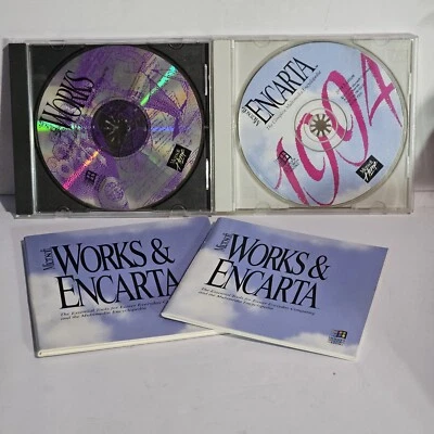Microsoft Works & Microsoft Encarta CDs 1994 Edition 2 Discs - Image 1 of 4