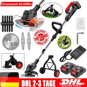 21V Elektro Akku-Rasentrimmer mit 2 Akku und Ladegerät Freischneider Motorsense - Bild 1 von 12