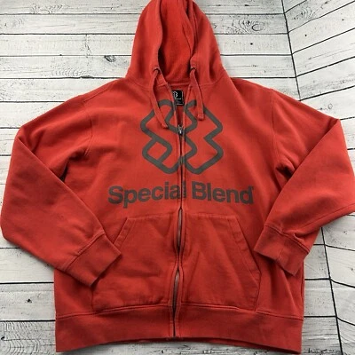 Sudadera con Capucha Y2K Mezcla Especial Cremallera Completa Para Hombre Grande Roja Foto 1 de 4