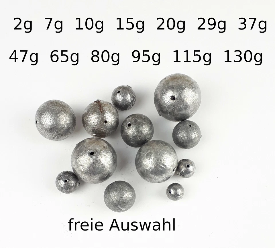 NOBRAND 2-25 Stück KUGEL BLEI Rund Loch Durchlauf Grund Posen Jig Angel Weitwurf Kugeln