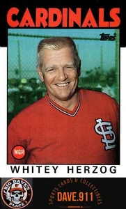 Whitey Herzog 1986 Topps #441 St. Louis Cardinals - Picture 1 of 2