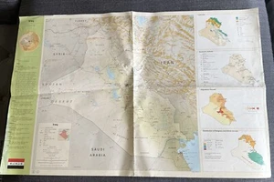1994 Map of Iraq Central Intelligence Agency CIA Map - Foto 1 di 10