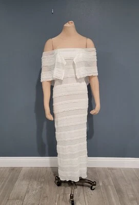 BACKSTAGE Austrailia Blanco Hombro Descubierto Bodycon Maxi Vestido XS Foto 1 de 4