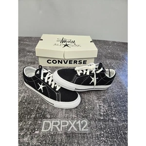 Converse x Stussy One Star Chuck Taylor Low nere taglia 6M/7,5W 173120C nuove - Foto 1 di 8
