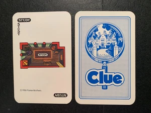 Clue STUDY Room / Location Card 1986 PARKER BROTHERS Game Replacement - Picture 1 of 2