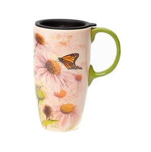 Coffee Ceramic Mug Porcelain Latte Tea Cup With Lid 17oz,Novelty Coffee Mugs ... - Picture 1 of 5
