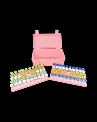 Caja de almacenamiento de péptidos/insulina 96ct 2 niveles - rosa Sakura Foto 1 de 4