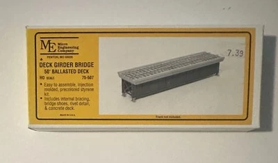 Micro- Engineering #75-507 HO SCALE DECK GIRDER BRIDGE 50' BALLASTED (19E) - Image 1 of 2
