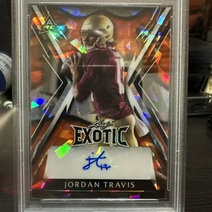 2023 Leaf Exotic Jordan Travis AU-CLWN.FISH CRSTL. ARC 1/3 PSA 9 - Picture 1 of 13