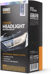 CERAKOTE® Ceramic Headlight Restoration Kit – Guaranteed 1 VEHICLE KIT, Clear  - Picture 1 of 9