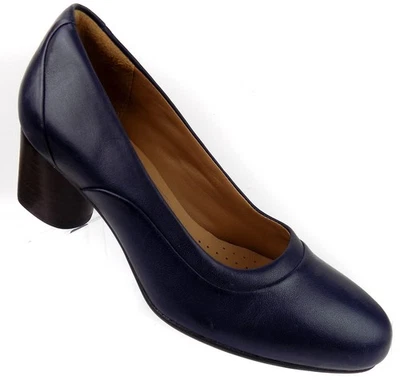Clarks неструктурированный женщин комфорт платье обуви размер 5 М темно-синий кожаный классический - Изображение 1 из 4