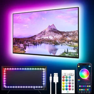 TV LED Lights, 13.1Ft LED Lights for 40-65 Inch, TV behind with Bluetooth Functi - Foto 1 di 12