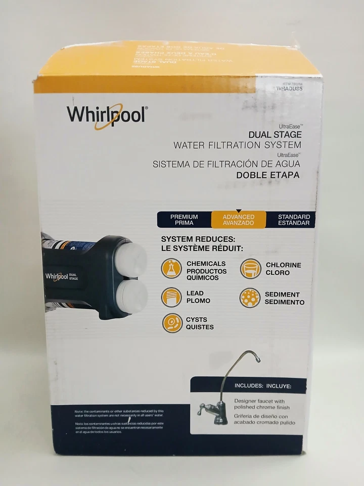 Whirlpool Ultra Ease Dual-Stage Water Filtration System with Faucet WHADUS5 - Image 1 of 4