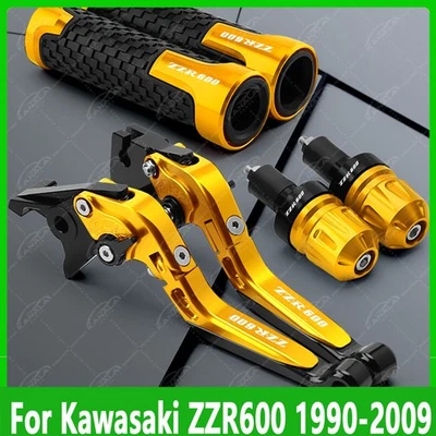 3Pcs For Kawasaki ZZR600 1990-2009 CNC Adjustable Long Brake &Clutch Levers Sets - Image 1 of 4