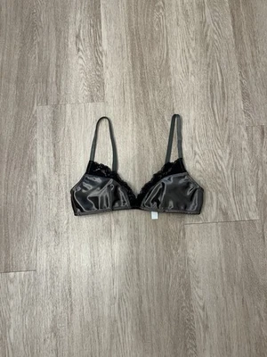 Urban Outfitters Out From Under Bralette 女式小号丝绸黑色灰色文胸 — 第 1/2 张图片