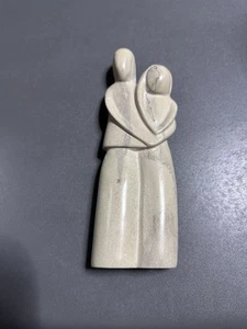 Vintage Carved Soapstone Romantic Couple Sculpture - 8” Tall Nice!! Wedding - Picture 1 of 4