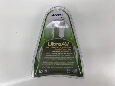 Accell UltraAV Mini DisplayPort to DisplayPort 1.2 A/V Cable UHD 6.6' White - Image 1 of 2