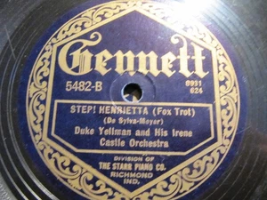 1924 Vernon & IRENE CASTLE Orch DUKE YELLMAN Step Marietta Mandalay GENNETT 5482 - Picture 1 of 2