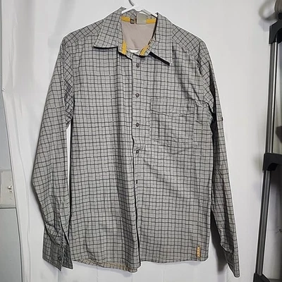 Adidas Mens Plaid Button-Up Shirt Teal Grey&dark Grayish BlueSize Medium  - Image 1 of 4