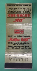 SCHWECHATER BIER/SAUNA BAD MATCHBOOK COVER-VIENNA AUSTRIA - Picture 1 of 3