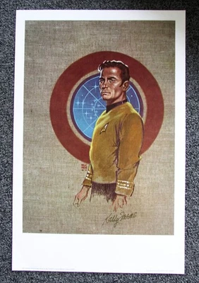KELLY FREAS STAR TREK PRINTS SET OF 7 OFFICERS SIGNED KIRK SPOCK BONES SCOTTY - Image 1 of 4
