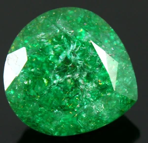 Natural 21.10 Ct Certified MUZO Colombian Green Emerald Unheated Pear Gemstone - Picture 1 of 4