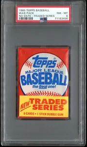 1985 Topps Baseball Wax Pack Traded Series No Date PSA 8 Extremely Rare - Picture 1 of 2