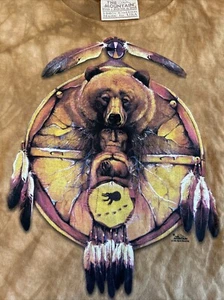 NWOT Vintage Bear Dream Catcher Native American by The Mountain Sz L Youth - Picture 1 of 9