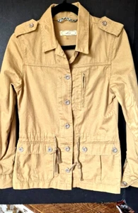 Levi’s gelb hellbraun Militär Utility Jacke Mantel Größe S Cinch Taille 100 % Baumwolle - Bild 1 von 19