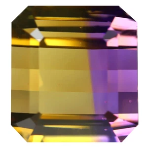 14,35 ct Erstaunlicher Achteckschliff (14 x 13 mm) Brasilien Lila und Gelb Ametrin - Bild 1 von 1