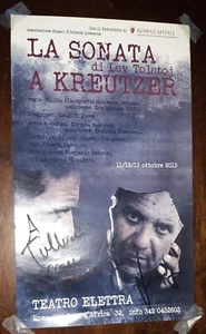 Locandina TEATRO ELETTRA LA SONATA- A CREUTZER  vintage COLLEZIONE AUTOGRAFATO - Imagen 1 de 1