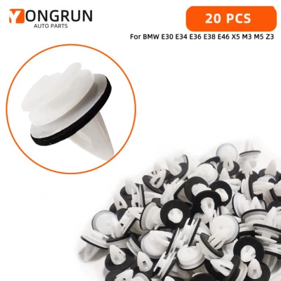 20Pcs Clips 9mm Hole Door Panel Clips Auto Fastener Clip for Peugeot BMW Foto 1 de 4