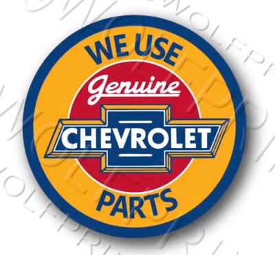 Vintage Style Genuine Chevrolet Parts Logo 4"Round Sticker Decal Chevy - Image 1 of 2