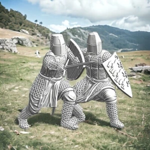 Medieval Scandinavian Knights in Battle 28mm (1/56)- Historical Miniatures - Picture 1 of 9